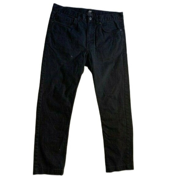 H&M Womens Jeans Size 29 Black Skinny Fit Stretch Mid Rise - Picture 1 of 4